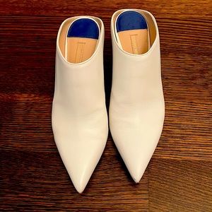 White leather mules. Size 8